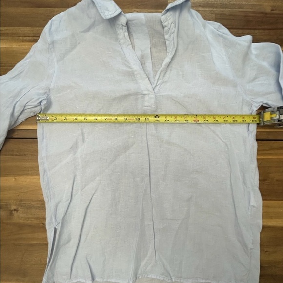 Opus Fengani Sky Preppy Blue 100% Linen Cotton Pullover Tunic Top Sz EU 38 US M - Picture 10 of 12